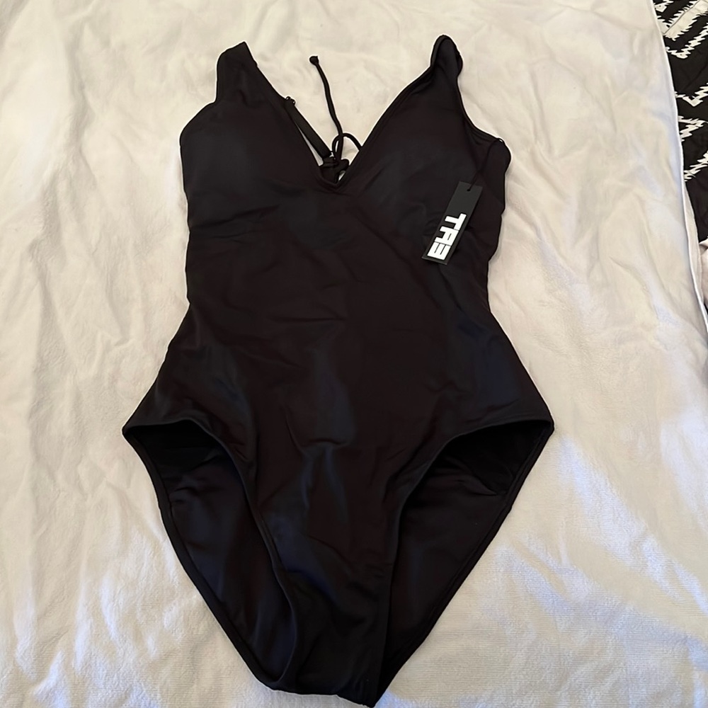 *HOT* TA3 Swimsuit Plungey Black Regular Long Large L swim bathing suit